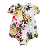 Dolce &amp; Gabbana Blumendruck Halbarm Strampler Weiß für Baby Mädchen