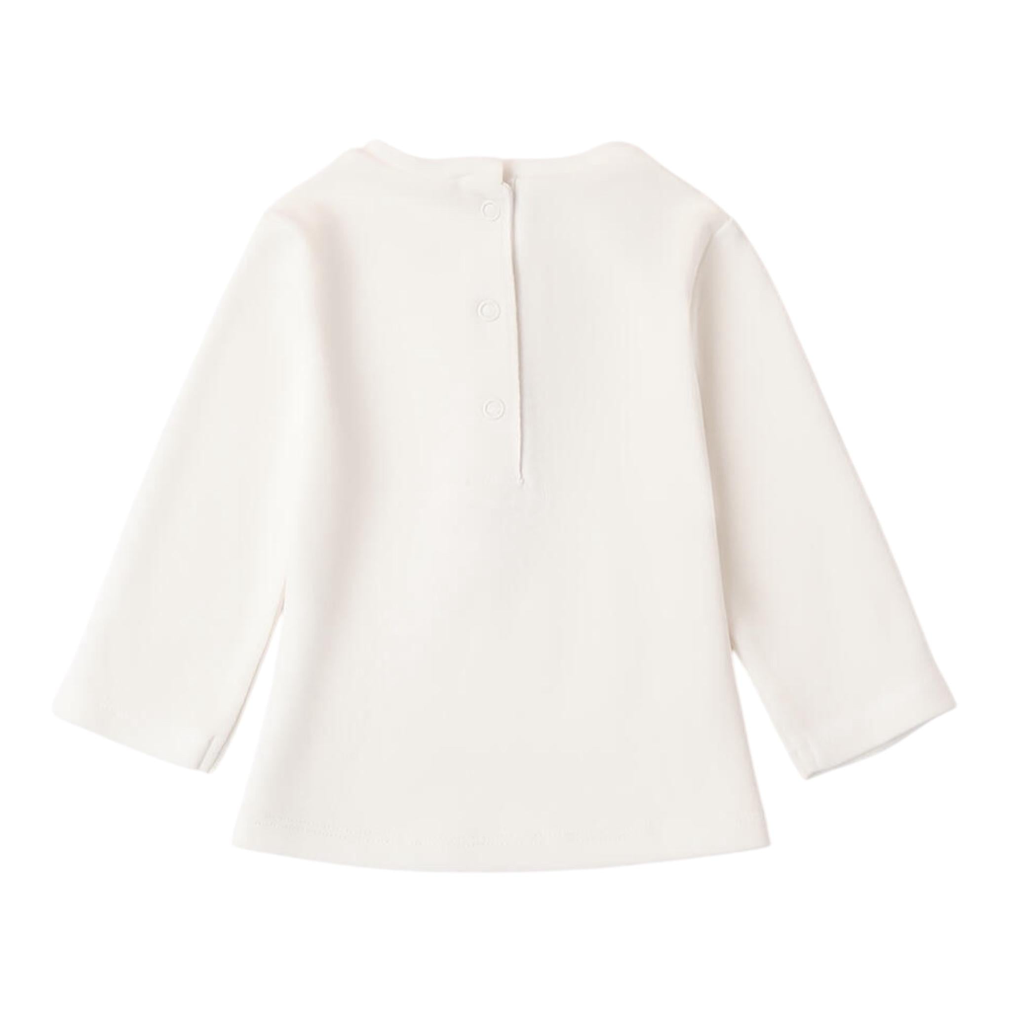 I DO shirt girocollo tinta unita con ricamo Panna per Neonata 4A277 PANNA I DO 