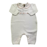 Little Bear Langarm-Strampler, einfarbig, mit kontrastierender Stickerei, weiß für Babys