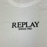 Replay T-Shirt Girocollo Tinta Unita con Logo per Bambino SB7404 BIANCO REPLAY 