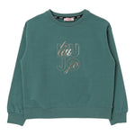 LIU JO felpa chiusa girocollo tinta unita cn brillantini Verde per Bambina GF3179 VERDE LIU JO 