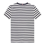 Tommy Hilfiger T-Shirt Girocollo Tinta Unita con Fantasia A Righe per Bambino KB0KB068799 BIANCO TOMMY HILFIGER 
