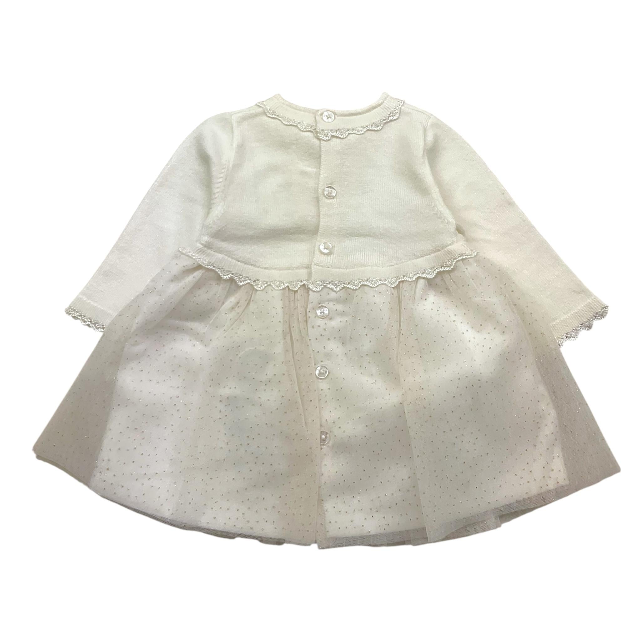 MAYORAL abito tinta unita con tulle Bianco per Neonata 28066 BIANCO MAYORAL 