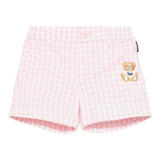 Moschino Short Fantasia Quadretti con Elastico In Vita per Neonata MMQ00R BIANCO/ROSA MOSCHINO 