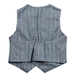 Manuel & Frank Gilet Tinta Unita con Bottoni E Fantasia A Righe per Bambino MF5193N AZZURRO MANUEL & FRANK 