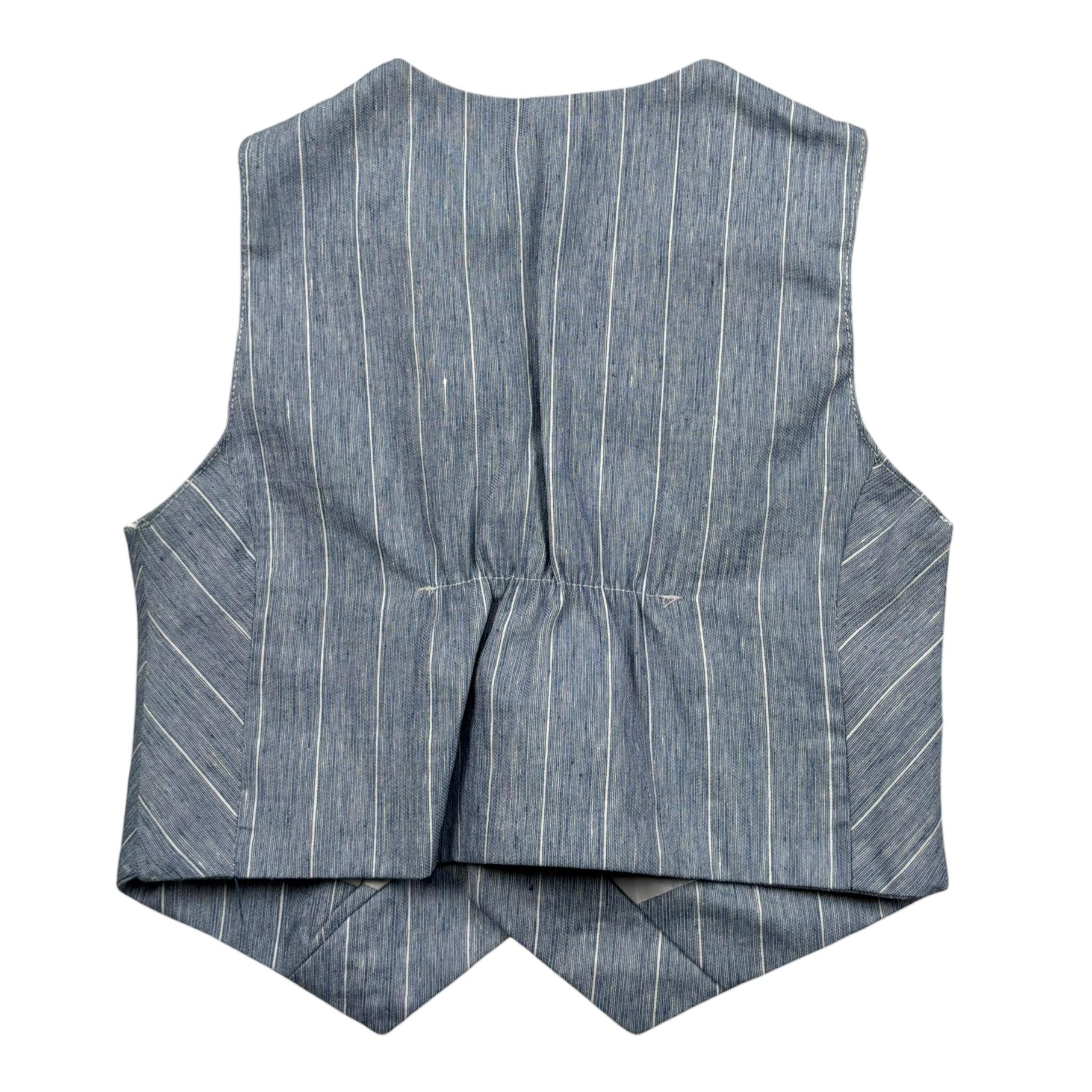 Manuel & Frank Gilet Tinta Unita con Bottoni E Fantasia A Righe per Bambino MF5193N AZZURRO MANUEL & FRANK 