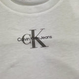 Calvin Klein T-Shirt Girocollo Tinta Unita con Stampa per Bambino IG0IG01470 BIANCO CALVIN KLEIN 