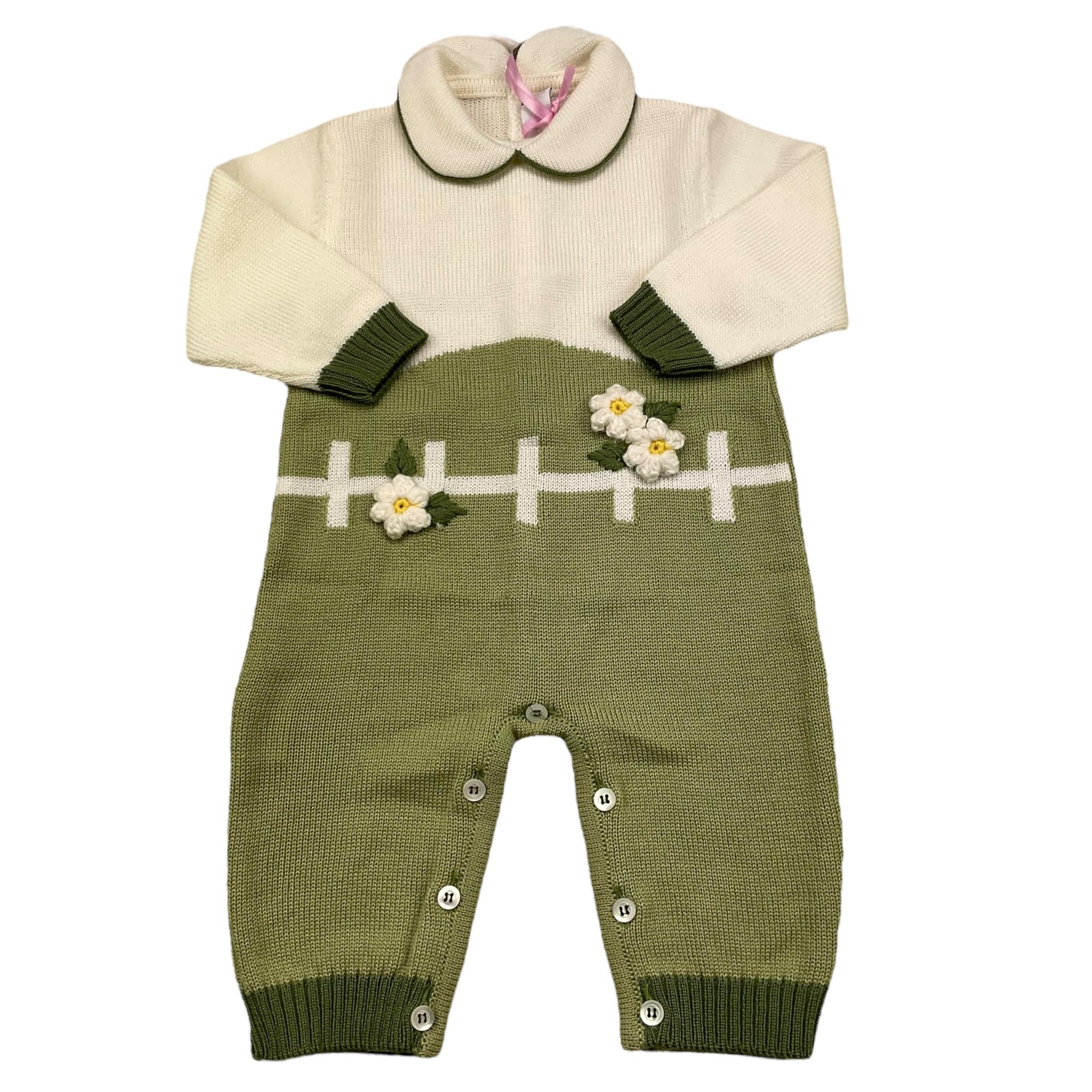 COLORI CHIARI tutina manica lunga bicolore Panna/verde per Neonata FF167178 PANNA/VERDE COLORI CHIARI 