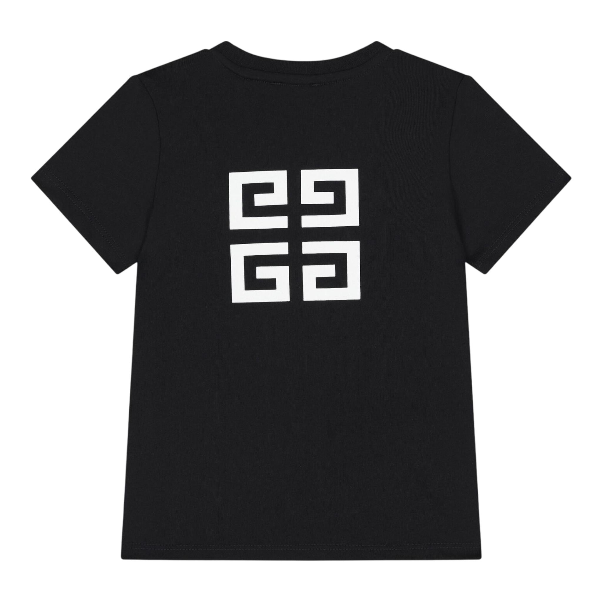 Givenchy T-Shirt Girocollo Tinta Unita con Stampa per Neonato H30640 NERO GIVENCHY 