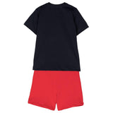Cesare Paciotti 2-teiliges Set T-Shirt-Bermuda zweifarbig blau/rot für Neugeborene