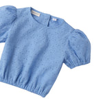 Sarabanda Top Tinta Unita Traforato per Bambina 0B357X AZZURRO SARABANDA 