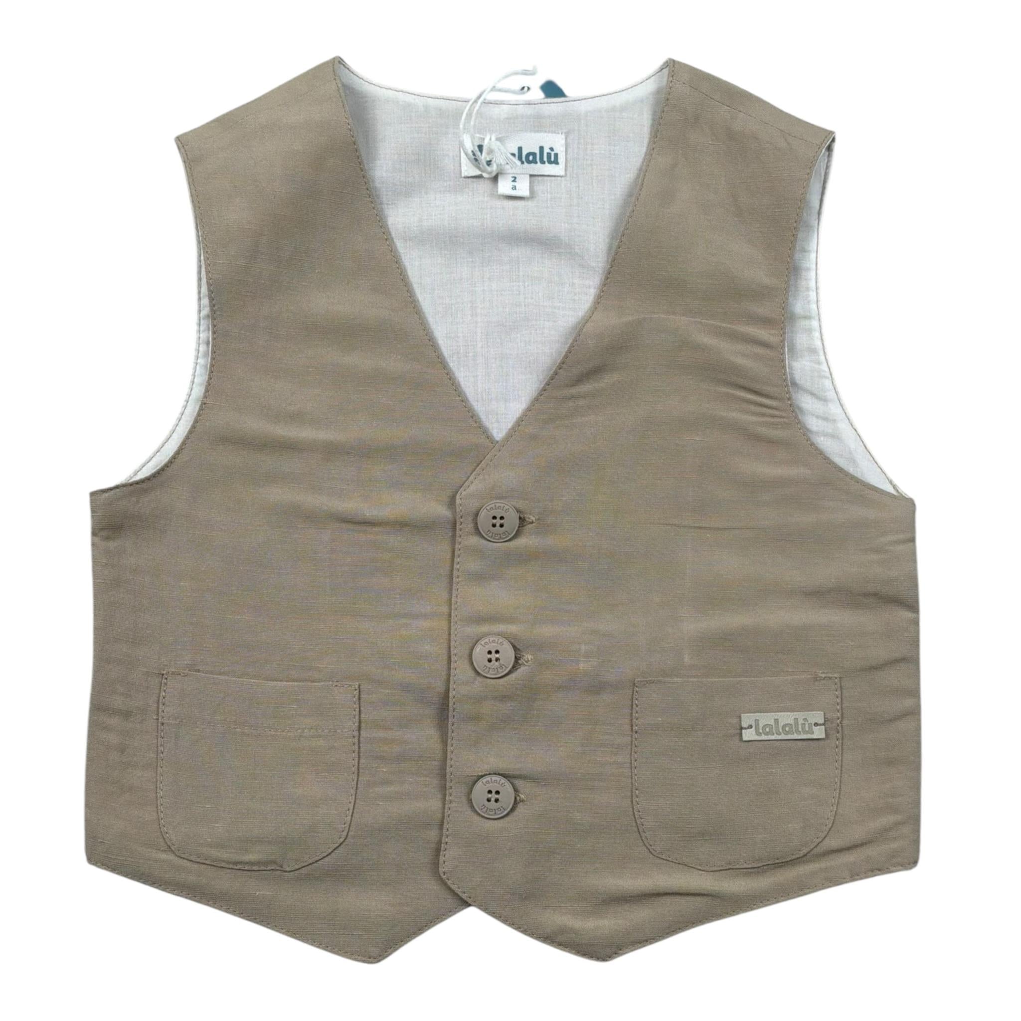 Lalalu' Gilet Tinta Unita per Bambino GLL50PBJ BEIGE LALALU' 