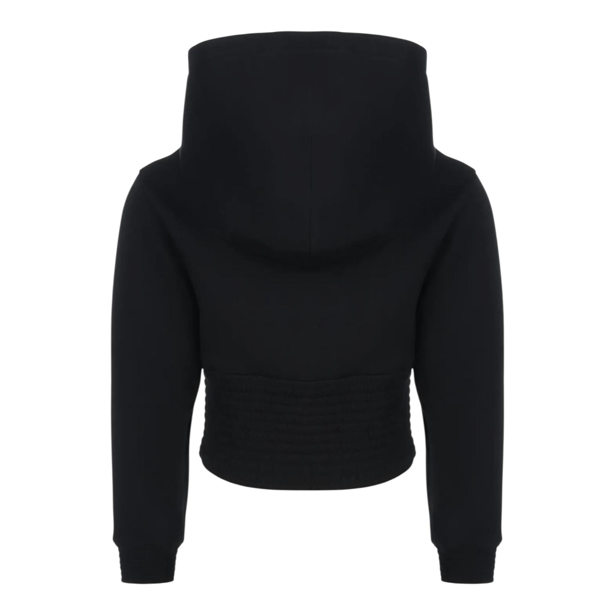 Dolce & Gabbana Felpa Tinta Unita con Cappuccio per Bambina L5JW9RG7KN5 NERO DOLCE & GABBANA 