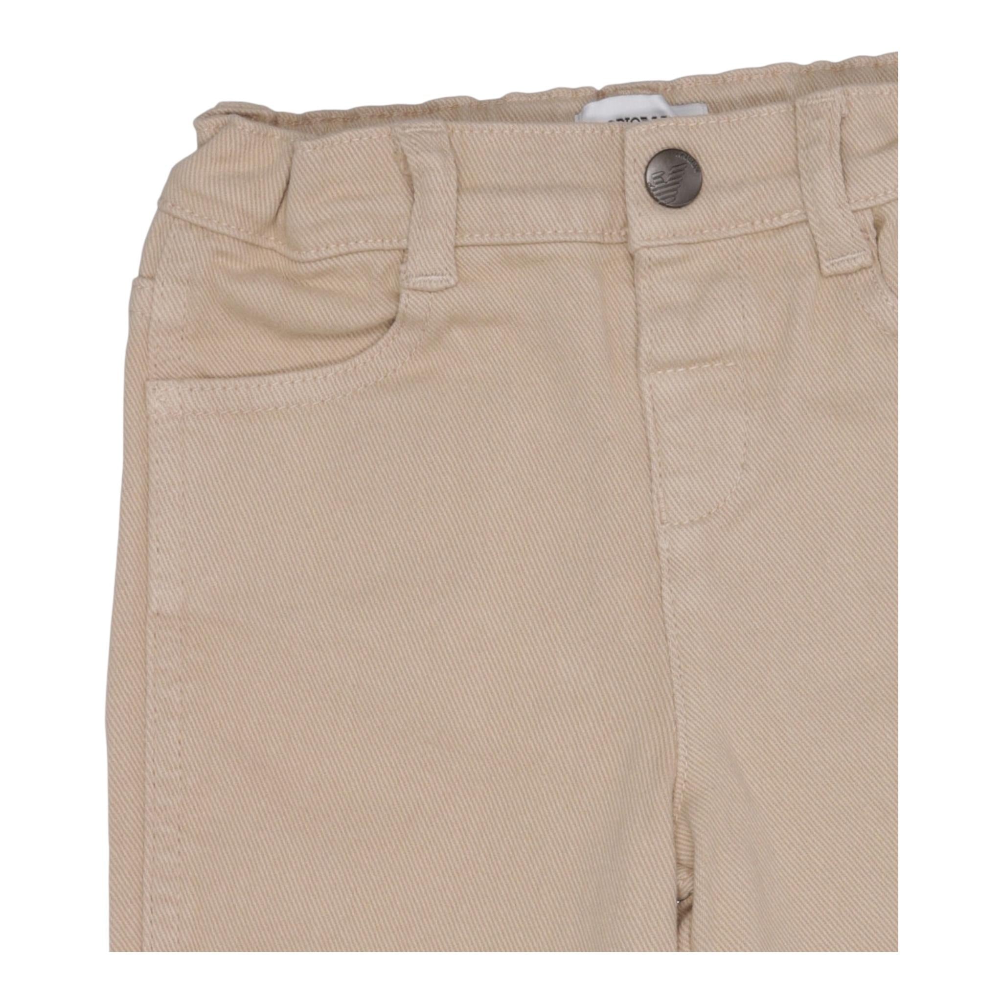 EMPORIO ARMANI pantalone tinta unita con elastico in vita Beige per Bambino 6DHJ95XJ BEIGE EMPORIO ARMANI 