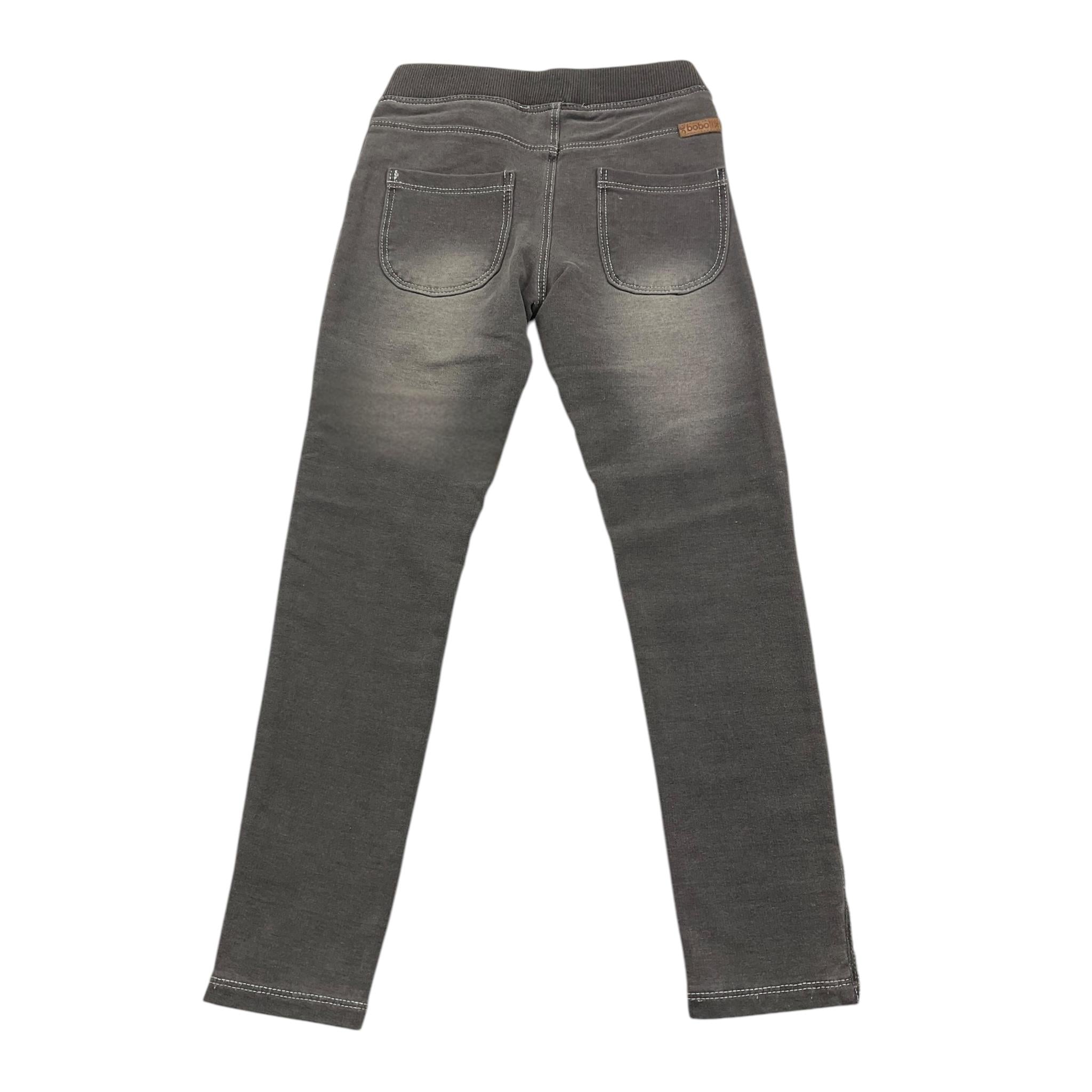 BOBOLI jeans tinta unita con elastico in vita e paillettes Grigio per Bambina 490317 GRIGIO BOBOLI 