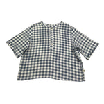 Petit Indi Camicia Tinta Unita con Fantasia A Quadri per Bambino SS25BK7133 BLU PETIT INDI 