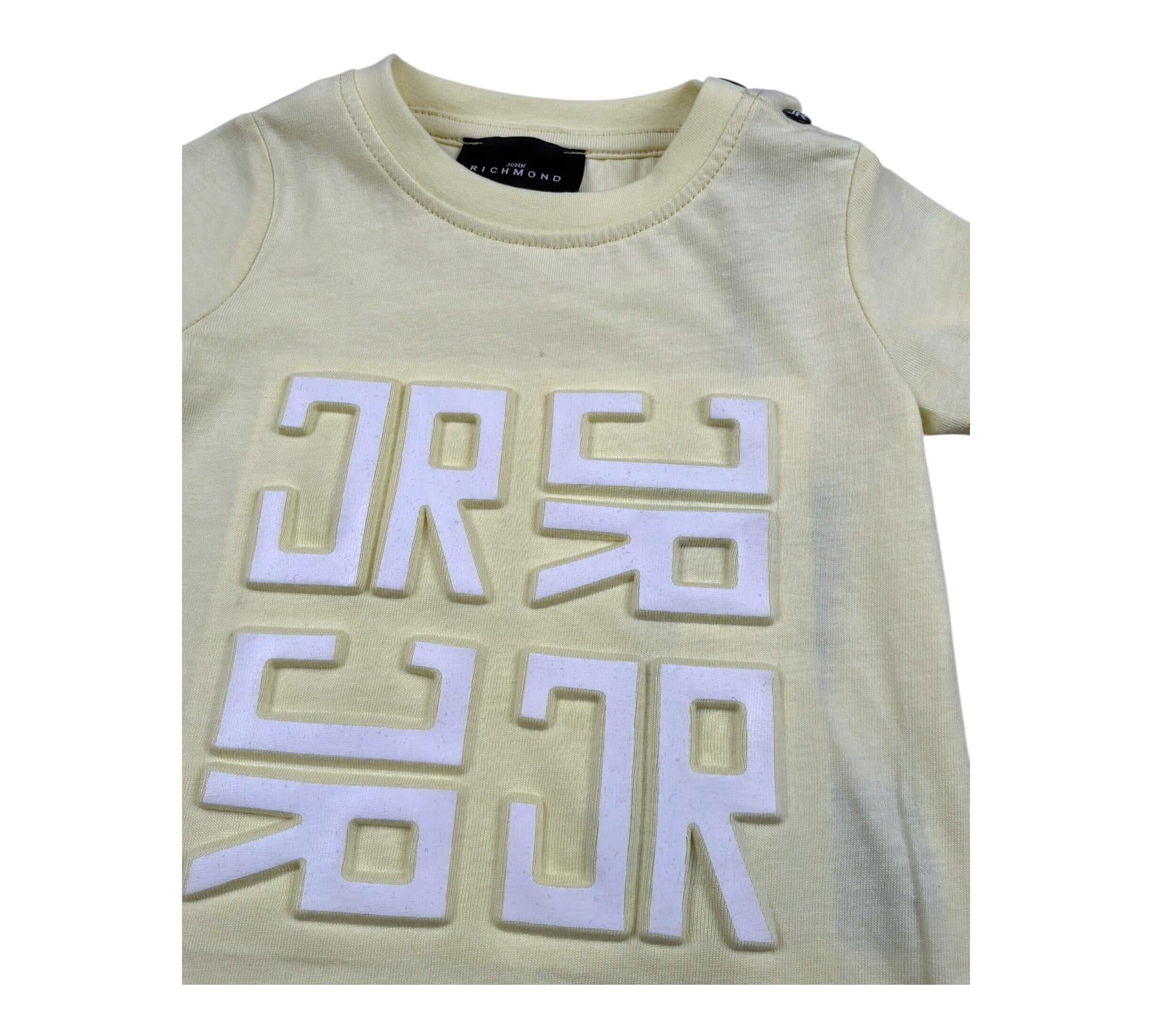 John Richmond T-Shirt Girocollo Tinta Unita con Logo per Neonato RIP26026TSO GIALLO JOHN RICHMOND 