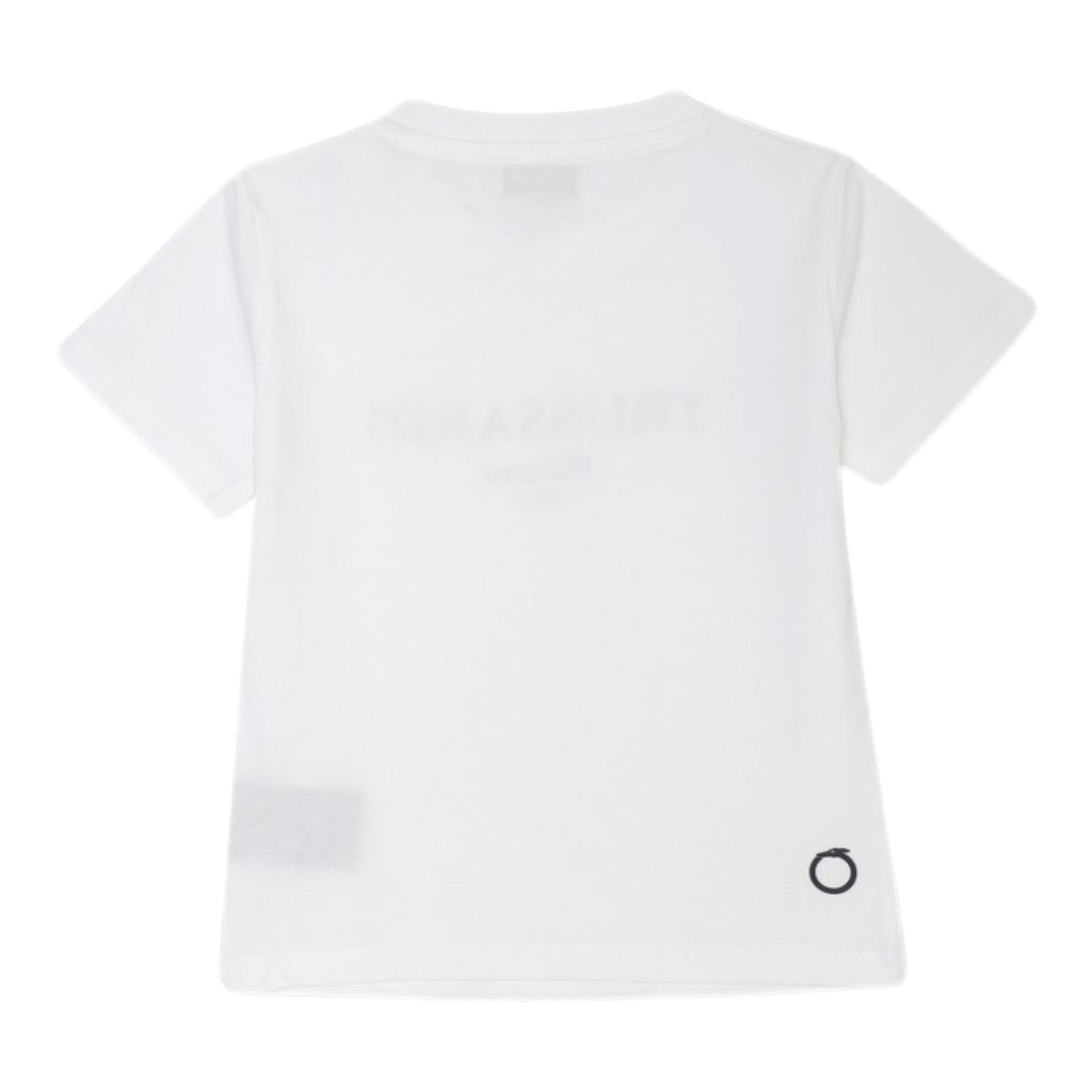 Trussardi T-Shirt Girocollo Tinta Unita con Stampa per Neonato TIP25011TSXXX BIANCO TRUSSARDI 