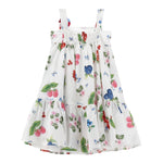 Monnalisa Abito Tinta Unita con Fantasia Fiori per Bambina 11E922 BIANCO MONNALISA 