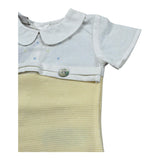 Paz Rodriguez Pagliaccetto Bicolore Mezza Manica per Neonato 005122296 BIANCO/GIALLO PAZ RODRIGUEZ 