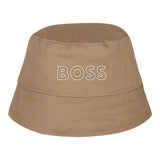Boss Reversible Fisherman Hat Weiß/Beige für Kinder