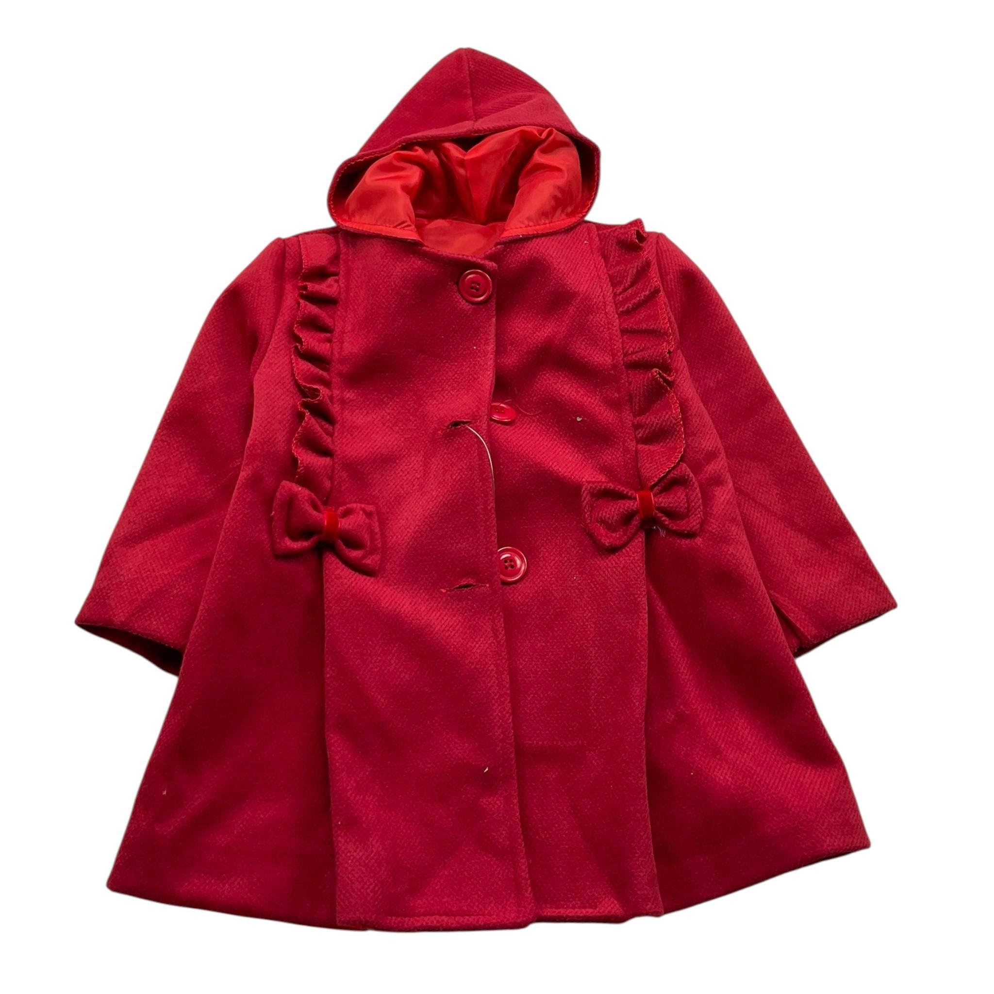 AZZURRA cappotto tinta unita cn cappuccio Rosso per Neonata 2427 ROSSO AZZURRA 