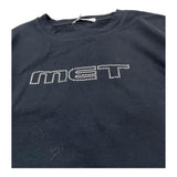 MET shirt girocollo tinta unita con brillantini Nero per Bambina ME007 NERO MET 