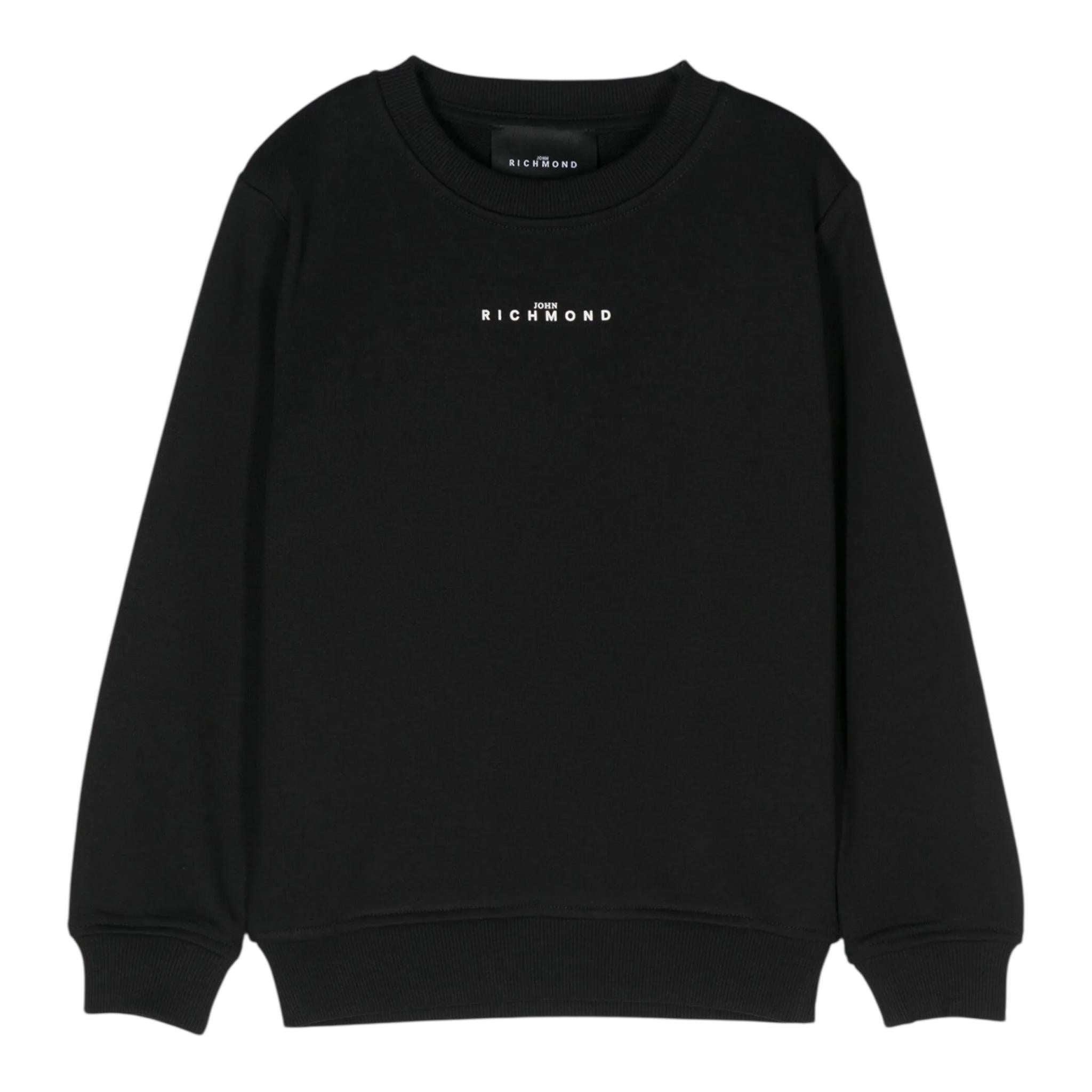 JOHN RICHMOND felpa girocollo tinta unita con stampa Nero per Neonato RBA24110FENX NERO JOHN RICHMOND 