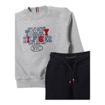 TOMMY HILFIGER completo 2pz bicolore felpa-pantalone Grigio/blu per Bambino KB0KB09059 GRIGIO/BLU TOMMY HILFIGER 