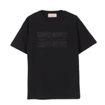 Elisabetta Franchi T-Shirt Girocollo Tinta Unita con Applicazioni Brillantini per Bambina EFTS230XXX NERO ELISABETTA FRANCHI 