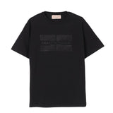 Elisabetta Franchi T-Shirt Girocollo Tinta Unita con Applicazioni Brillantini per Bambina EFTS230XXX NERO ELISABETTA FRANCHI 
