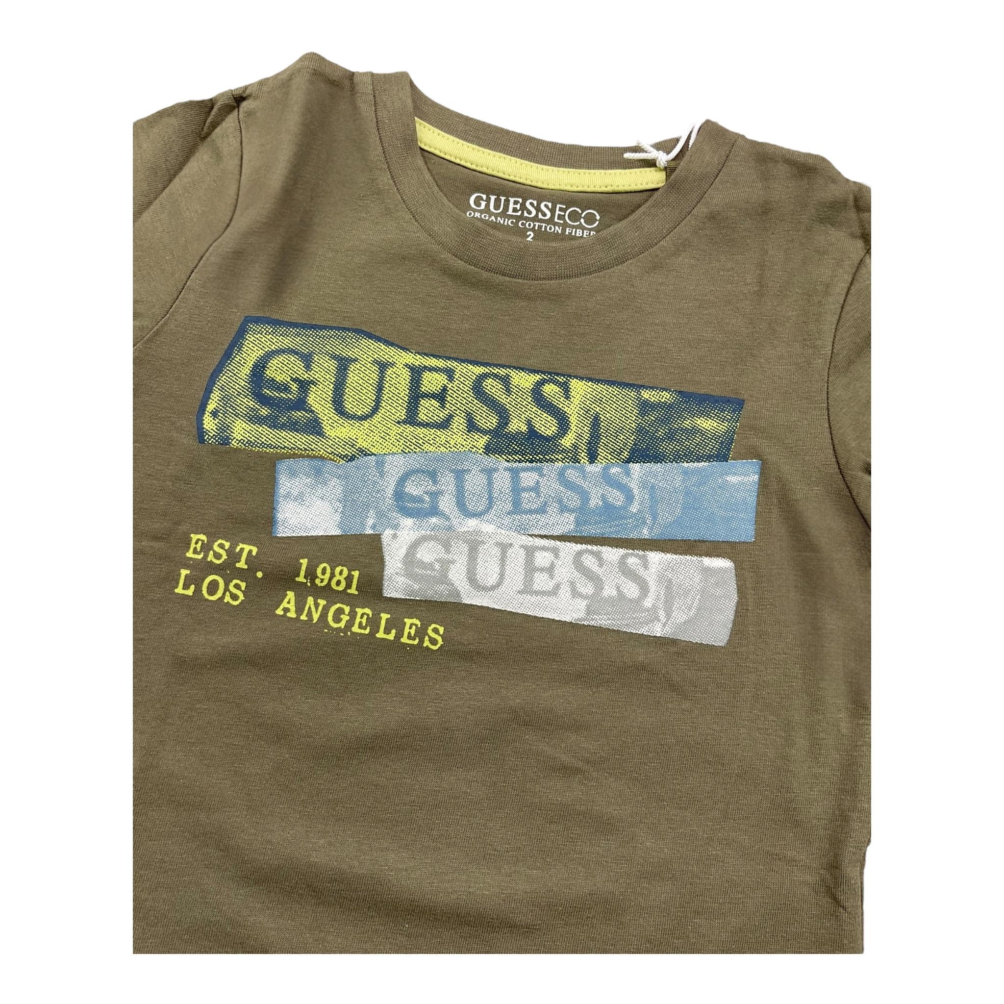 GUESS shirt girocollo tinta unita con stampa Verde per Neonato N4BI20I3Z14N VERDE GUESS 