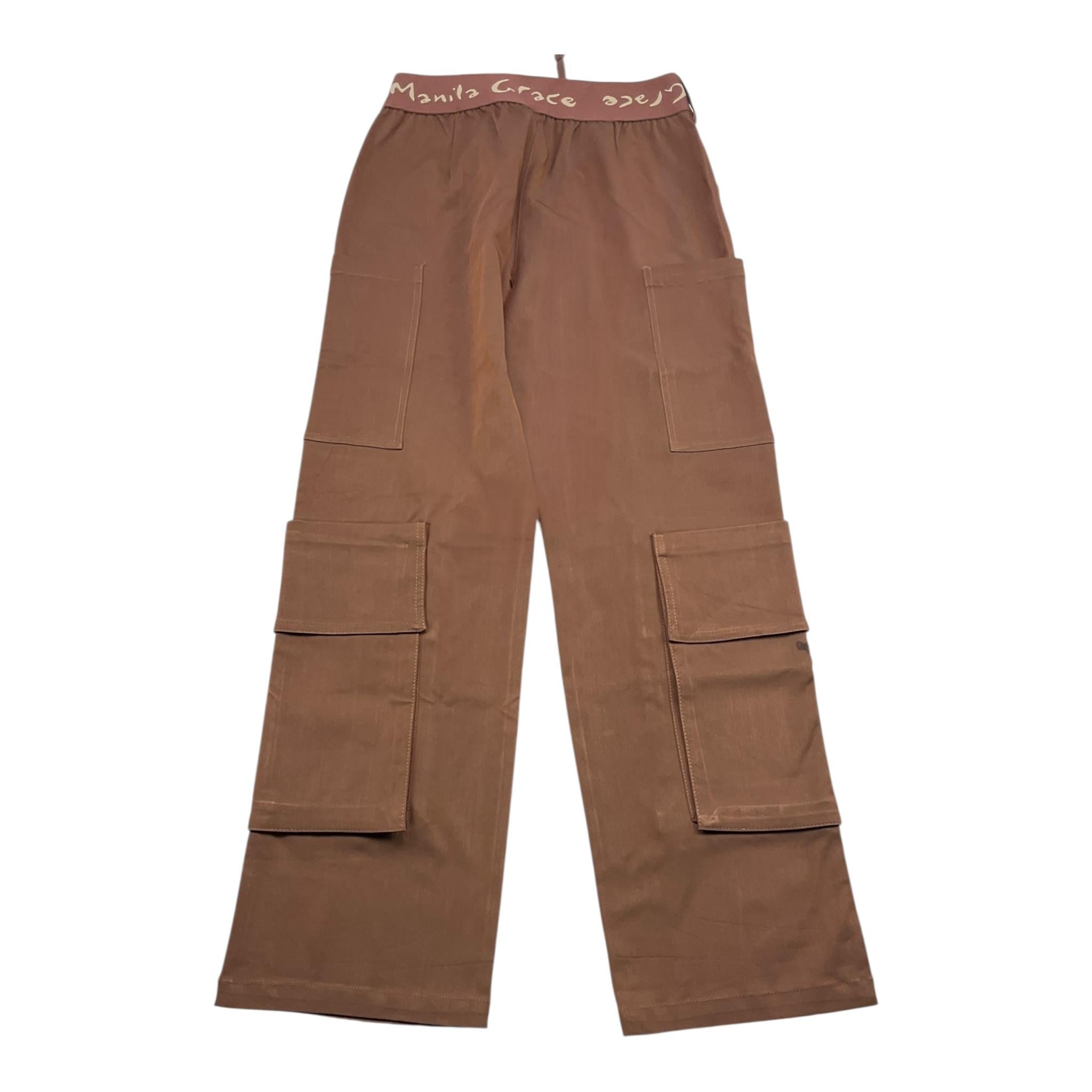 MANILA GRACE pantalone tinta unita con elastico in vita Marrone per Bambina MFJF24P161X MARRONE MANILA GRACE 