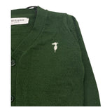TRUSSARDI cardigan tinta unita con logo Verde per Neonato TIA25021CD VERDE TRUSSARDI 