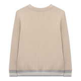 Eleventy Rundhals-Sweatshirt, einfarbig, mit Print und kontrastierenden Profilen, Beige für Jungen