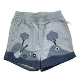 Stella Mccartney Baby Girl einfarbige Jeansshorts mit hellblauem Aufdruck