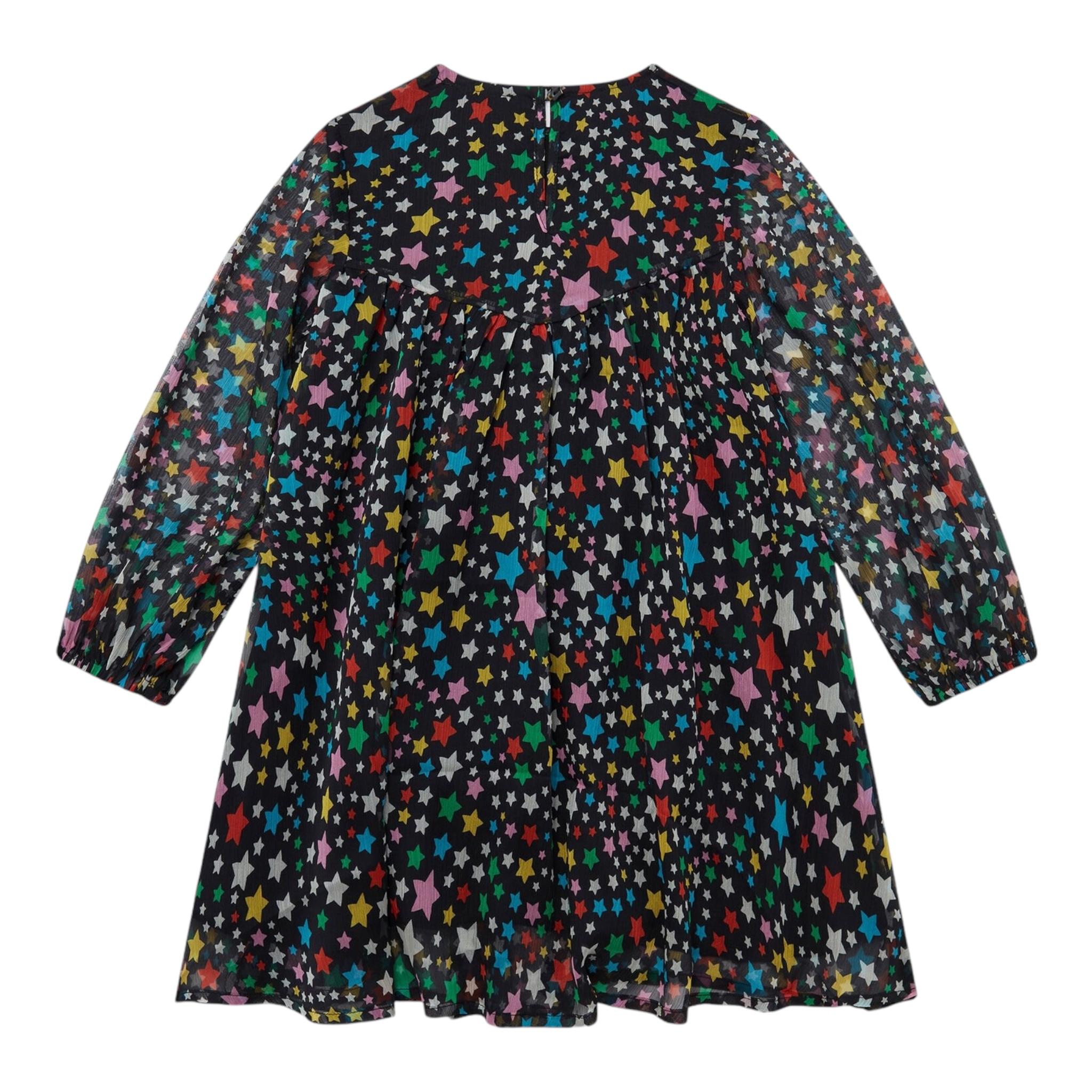 STELLA McCARTNEY abito manica lunga tinta unita cn stampa stelle Nero per Bambina TV1C40J NERO STELLA McCARTNEY 