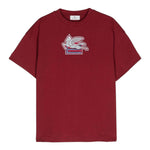 ETRO t-shirt girocollo tinta unita con logo Bordeaux per Bambino GV8P51 BORDEAUX ETRO 