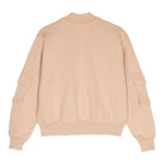 MSGM felpa cn zip tinta unita e stampa Beige per Bambino F4MSJUB074 BEIGE MSGM 