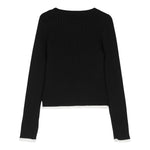 LIU JO maglia tinta unita cn profili in contrasto Nero per Bambina GF4138X NERO LIU JO 