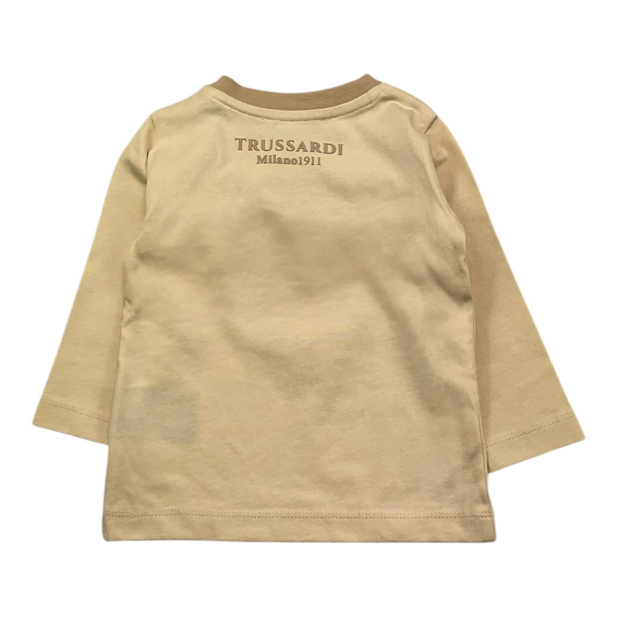 TRUSSARDI shirt tinta unita girocollo con stampa Beige per Neonato TIA25095TS BEIGE TRUSSARDI 