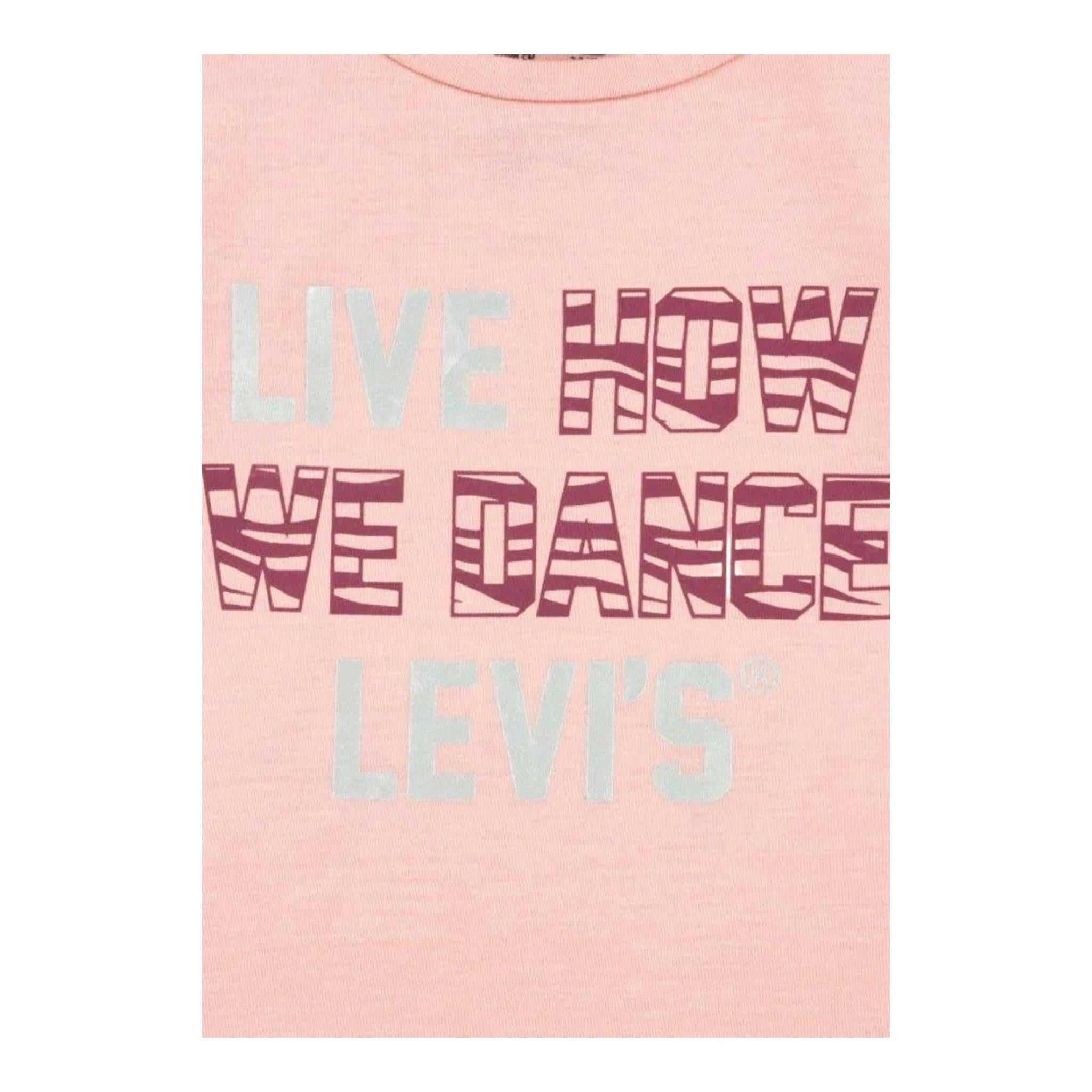 LEVI'S shirt girocollo tinta unita con codino Rosa per Bambina 4EJ167 ROSA LEVI'S 