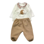 NINNAOH completo maglia-ghettina bicolore Bianco/beige per Neonato I23200T BIANCO/BEIGE NINNAOH 
