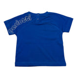 Cesare Paciotti – Einfarbiges T-Shirt mit Rundhalsausschnitt und Kobaltdruck für Neugeborene