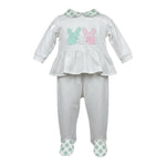 I Delfi Completo 2 Pezzi Shirt-Ghettina Tinta Unita per Neonata 25P5141 BIANCO I DELFI 