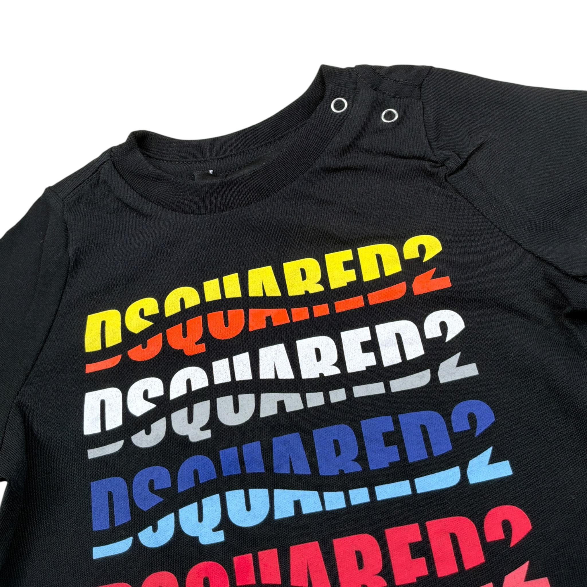 Dsquared2 T-Shirt tinta unita con Stampa Nero per Neonato D2140 NERO DSQUARED2 