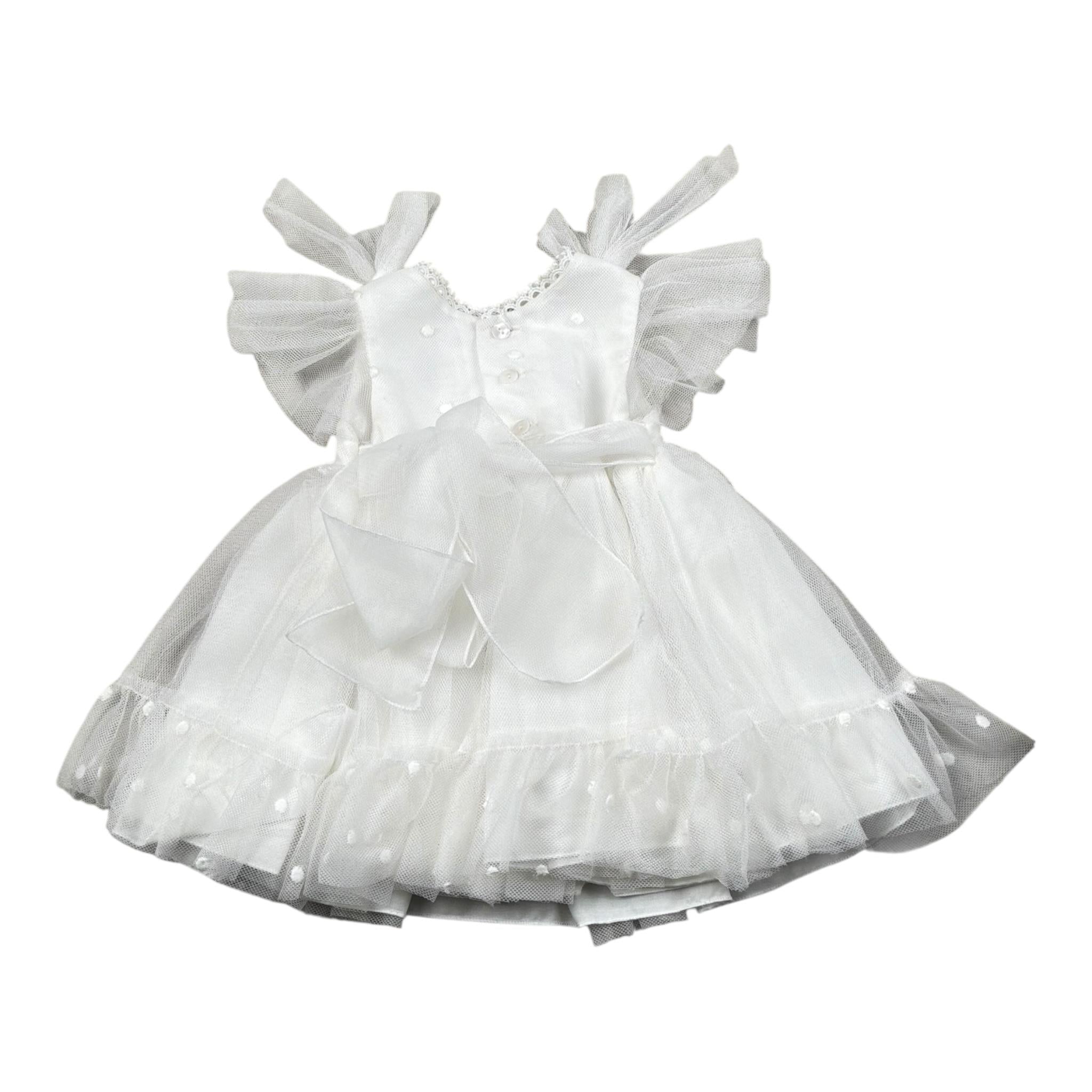 Amaya Abito Giromanica tinta unita con Tulle Bianco per Neonata 591002 BIANCO AMAYA 