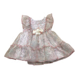 Miranda Schlichtes Kleid mit Tüll und weißem Blumenmuster für Baby-Mädchen