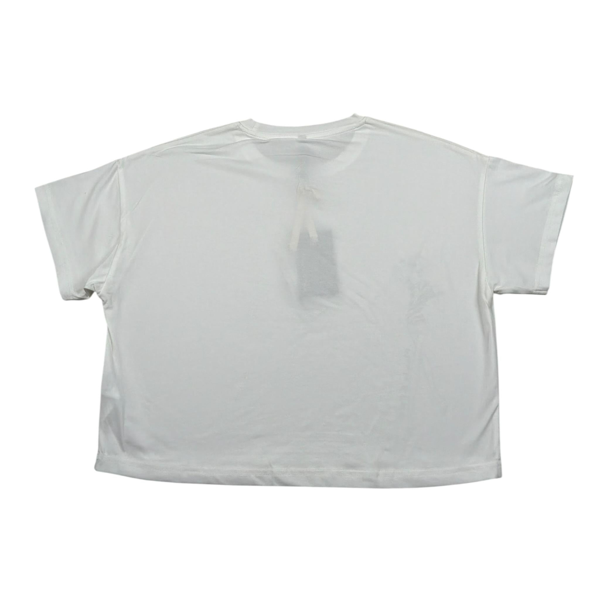 Manila Grace T-Shirt Girocollo Tinta Unita con Stampa per Bambina MG2616 PANNA MANILA GRACE 