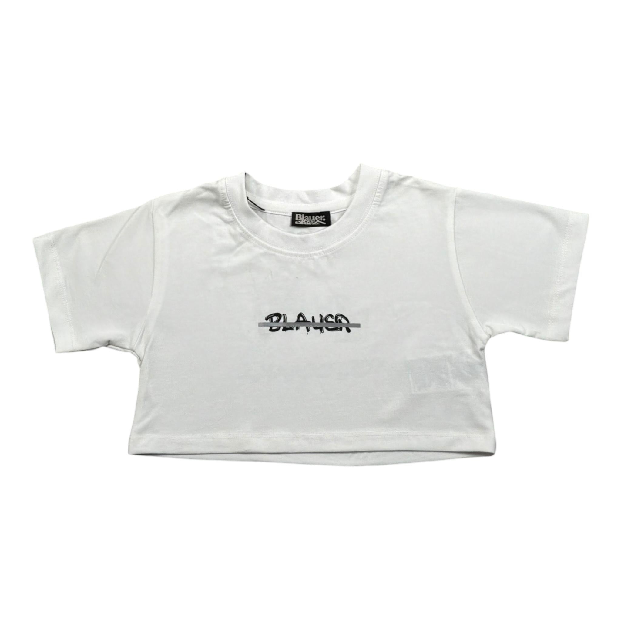 Blauer T-Shirt Girocollo Tinta Unita con Stampa per Neonata 25SBLGH02550N BIANCO BLAUER 